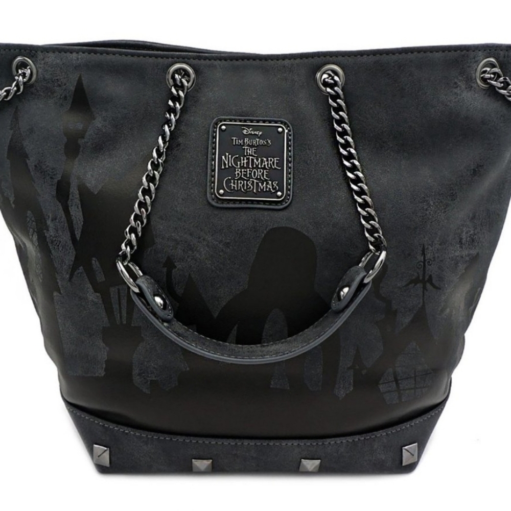 Disney TIM BURTON'S Loungefly Gray and Black Shoulder Bag